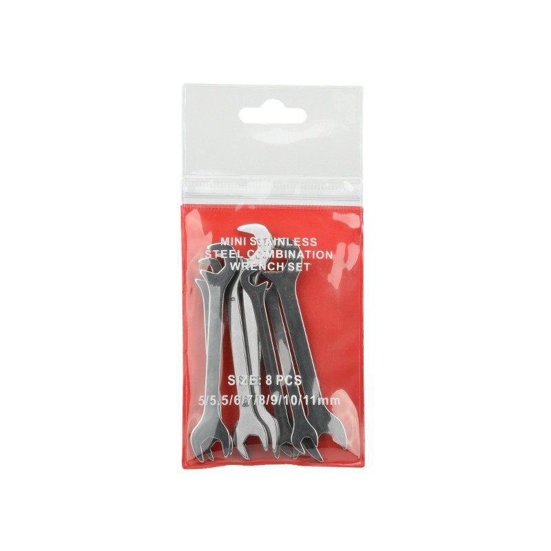 Transfronterizo 10pcs Mini espejo métrico Llaves de apertura torx Llave de doble propósito Juego de bolsillo 4-11mm