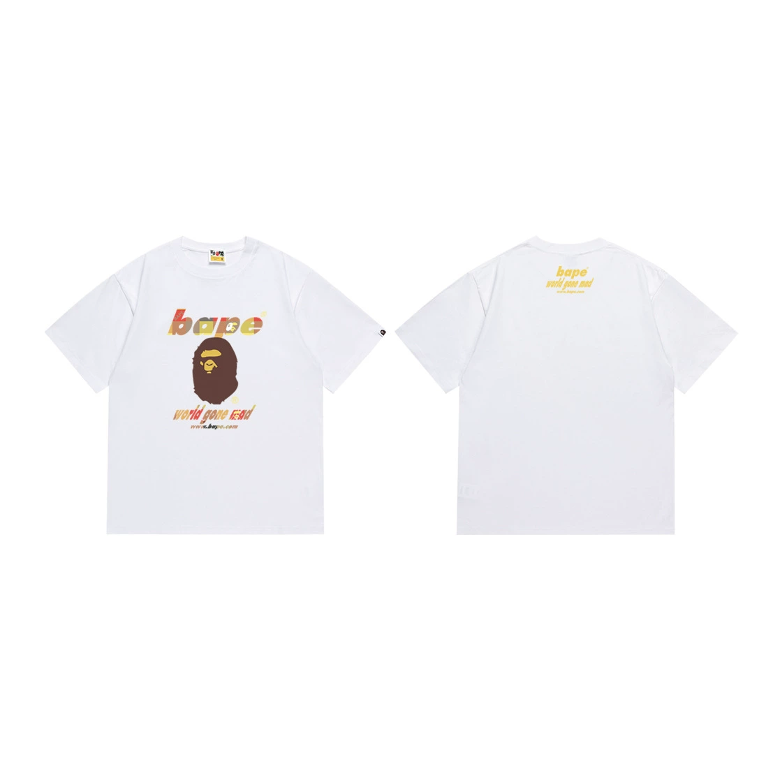 Короткая футболка повседневная с коротким рукавом (BAPE) двойной пряжи унисекс, разноцветная и размеры S–XXL