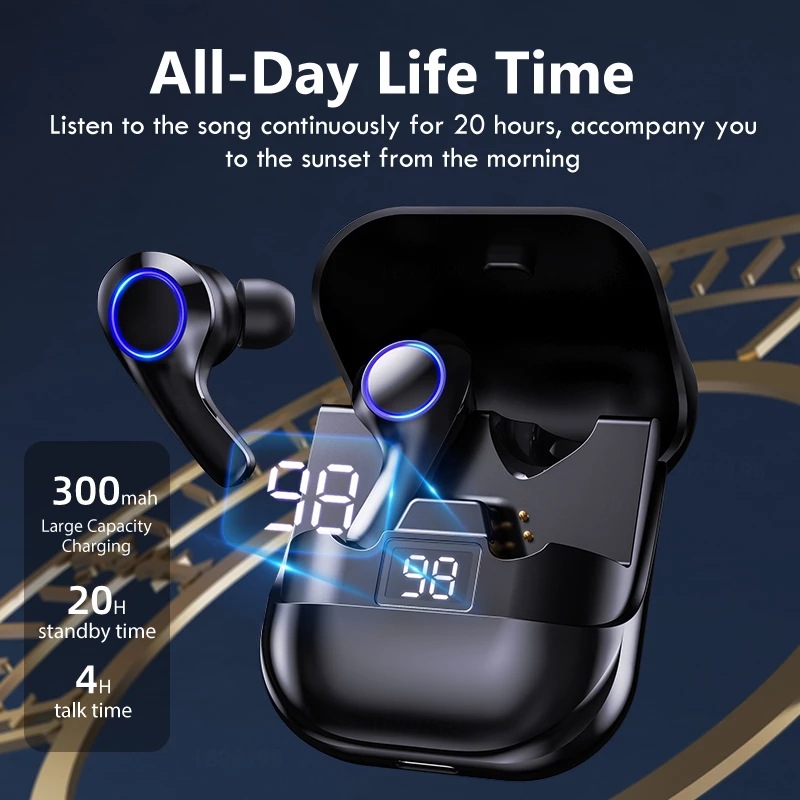 PT08 auriculares Bluetooth modelo privado TWS auriculares Bluetooth inalámbrico Bluetooth pantalla digital respiración luz táctil en la oreja de negocios