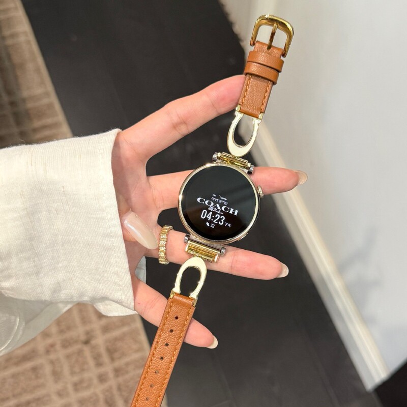 C-Shaped Glue Joint Leather Strap Suitable for Huawei Watch Gt5/4 Genuine Leather Watch43Pro182022Mm Female