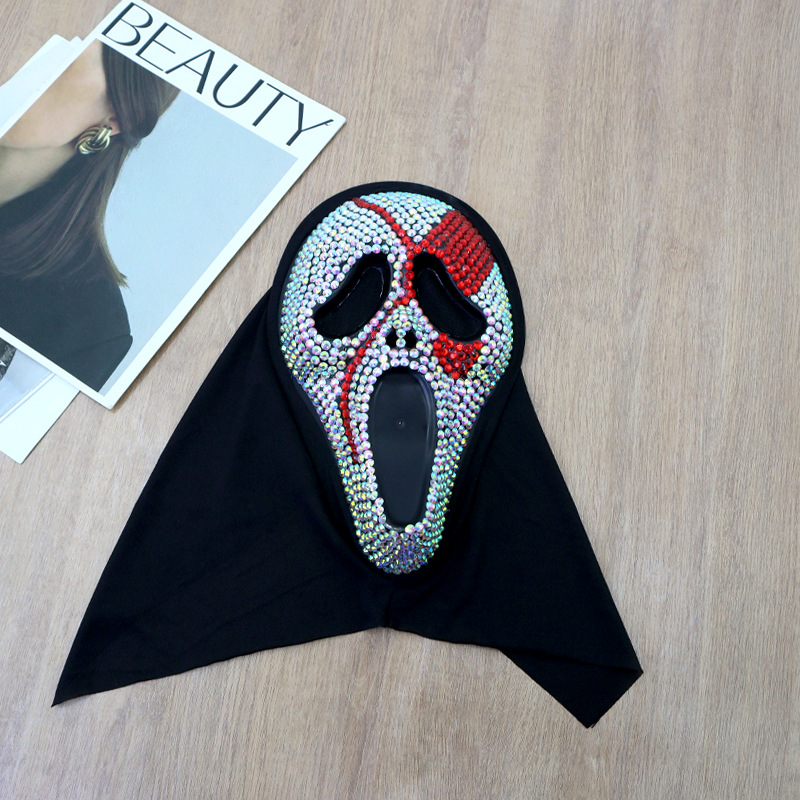 Nuevos productos transfronterizos de Halloween con taladro de la muerte gritando fantasmas máscaras de maquillaje de baile accesorios de vestuario