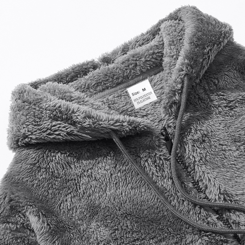 Herren Kapuzenstrickjacke Aus Doppelseitigem Samt Mit Reißverschluss_voghion.com