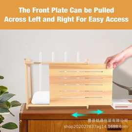 木质wifi路由器收纳盒墙上壁挂式光猫路由器遮丑盒抽拉整理收纳盒