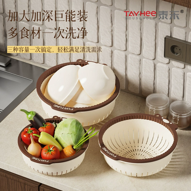 Кухонная сливная корзина милая бытовая пластиковая корзина для мойки овощей многофункциональная большая емкость с выдолбленной корзиной для фруктов