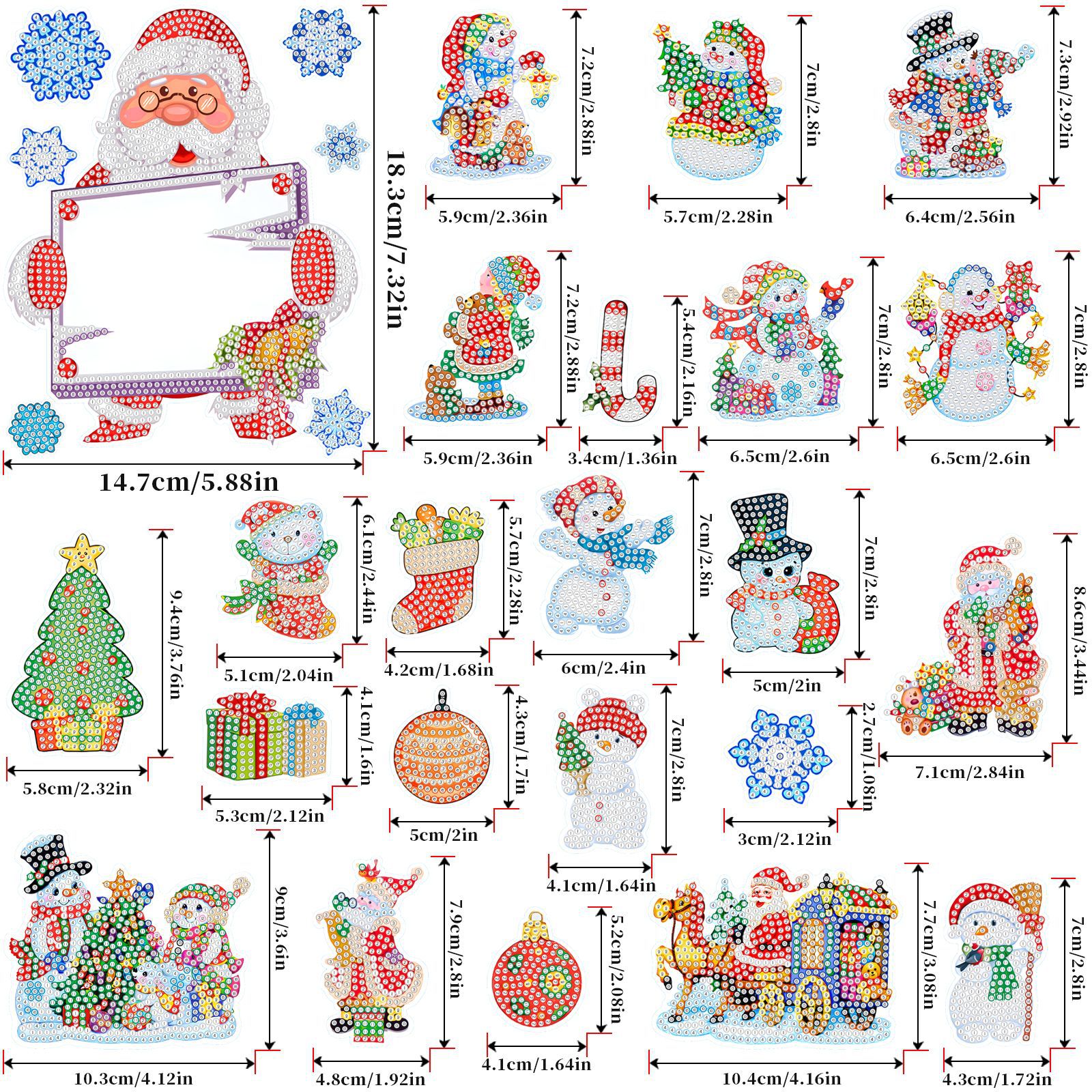 Diamante de Navidad pegatinas de refrigerador diy creativo magnético suave borrable tablero de mensajes pegatinas de diamantes juguetes al por mayor