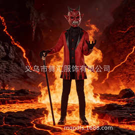 跨境万圣节儿童邪恶恶魔服装cos角色扮演表演服