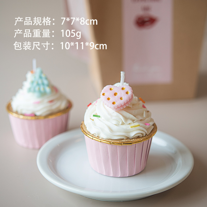 Ventas transfronterizas calientes pastel rosa modelado vela perfume postre vela decoración adornos regalo promoción al por mayor