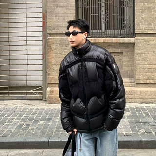 蝙蝠侠联名棉服男女同款加厚户外防水防寒防风外套连帽中长款