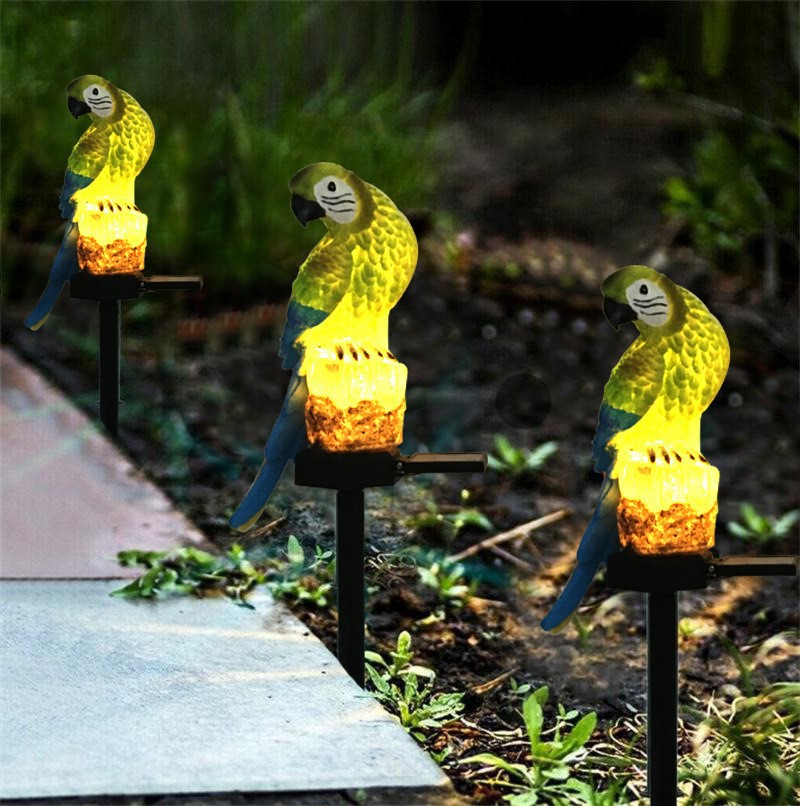 New solar resin parrot garden stake light, outdoor park LED landscape light, courtyard decoration lawn light