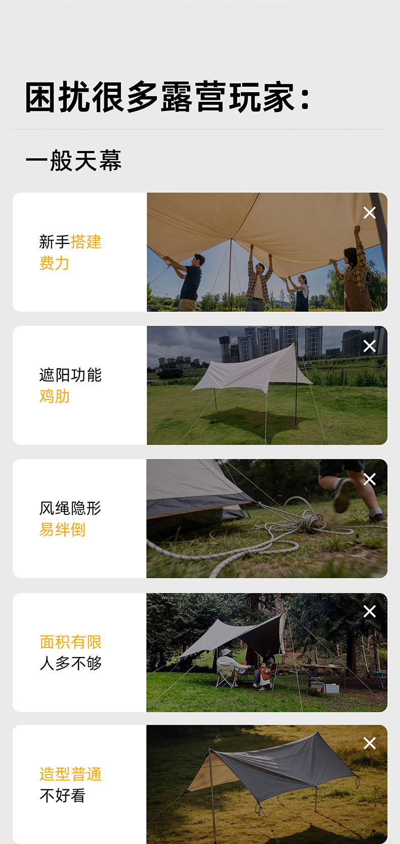 Sunnyfeel Outdoor Swallowtail Thickened Black Vinyl Canopy for Lazy Camping, Rainproof and Sunshade Tent