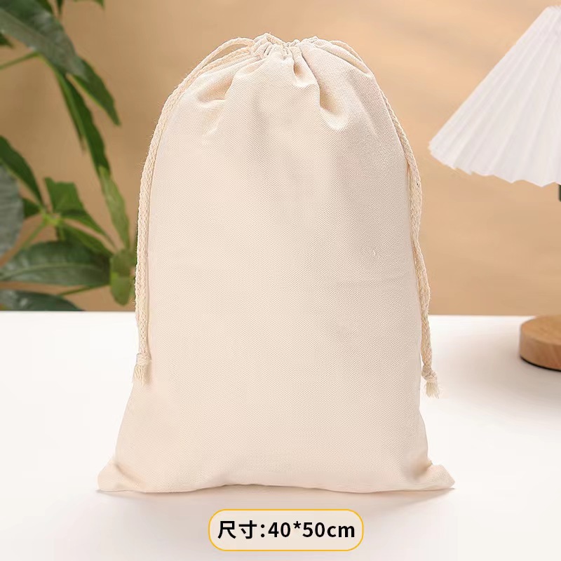 Origen Fabricante Bolsa de lona Spot Compras al por mayor Almacenamiento Bolsa de almacenamiento multifuncional Bolsa de algodón con cordón de pan de arroz