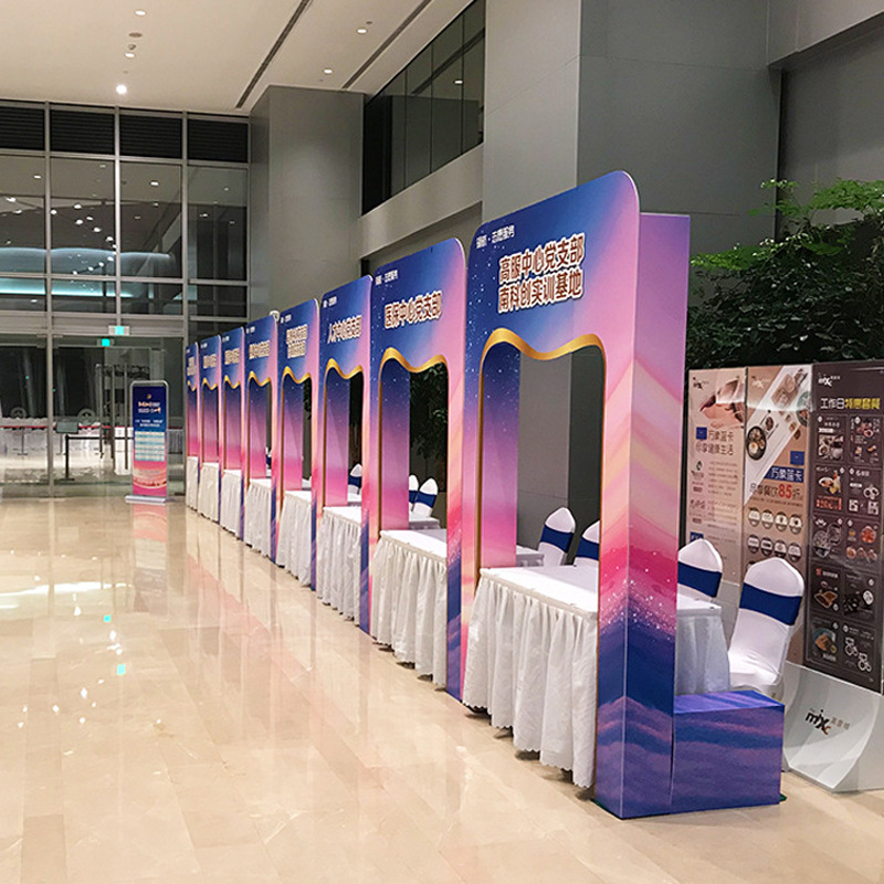 Shanghai Outdoor Truss Construction Door Frame Display Board Black Background Inkjet Cloth Printing Kt Board Production Stage Construction Rental