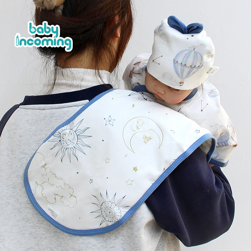 Combed Cotton Newborn Bibs, Anti-Spill Baby Waterproof Burp Cloths, Baby Shoulder Pads, Baby Saliva Towels