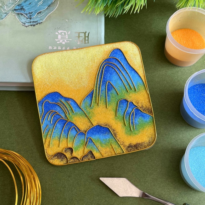 非遗掐丝珐琅冰箱贴手工diy材料包千里江山名画自制作文创伴手礼|undefined
