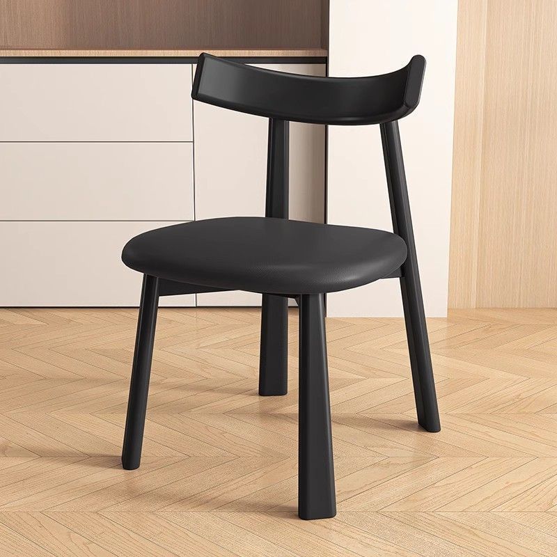 Solid Wood Dining Chair, Nordic French Style, Vintage Home Dining Chair, Simple Backrest Dining Chair, Black Paddle Restaurant Bar Chair