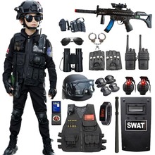 兒童特種兵玩具槍套裝男童軍裝仿真戶外cs特警衣服短袖小警察裝備