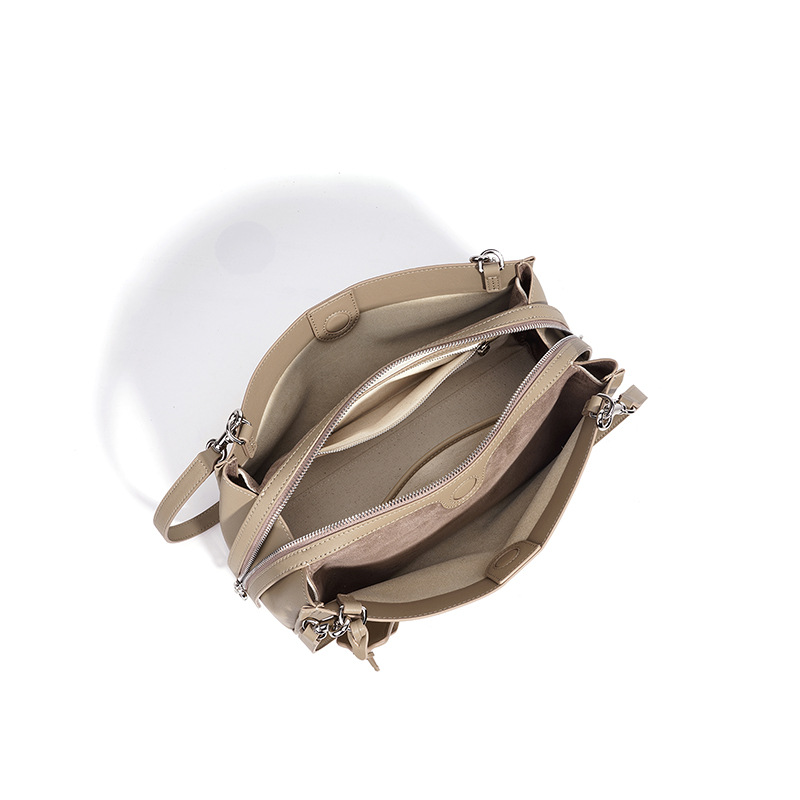 Spring/Summer Cowhide Boston Bag Genuine Leather Luxury Underarm Bag For Women Simple Commuter Handbag Fashion New Shoulder Bag - Thumbnail 4