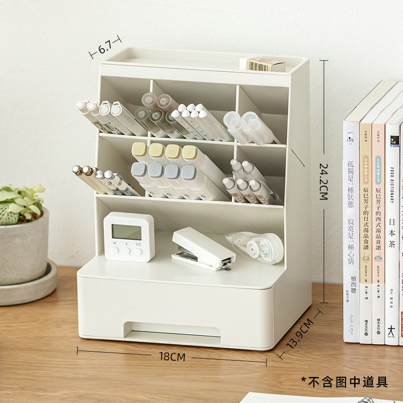 Insertar oblicuo titular de la pluma gran capacidad cajón caja almacenamiento estudiante Oficina escritorio moda creativa niños lindos Al Por Mayor