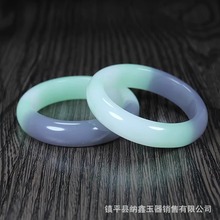 厂家批发外蒙料和田玉色青花手镯玉镯新疆金丝玉玉器青白玉玉石