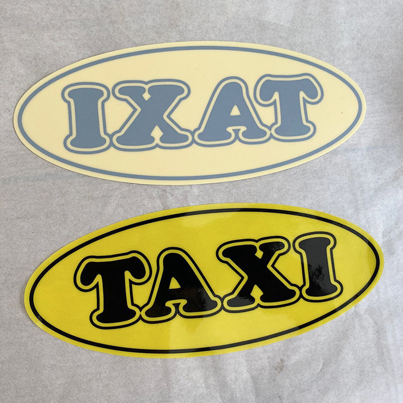 Etiquetas engomadas estáticas TAXI del fabricante Comercio exterior pegatinas parabrisas delantero sin pegamento se pueden personalizar