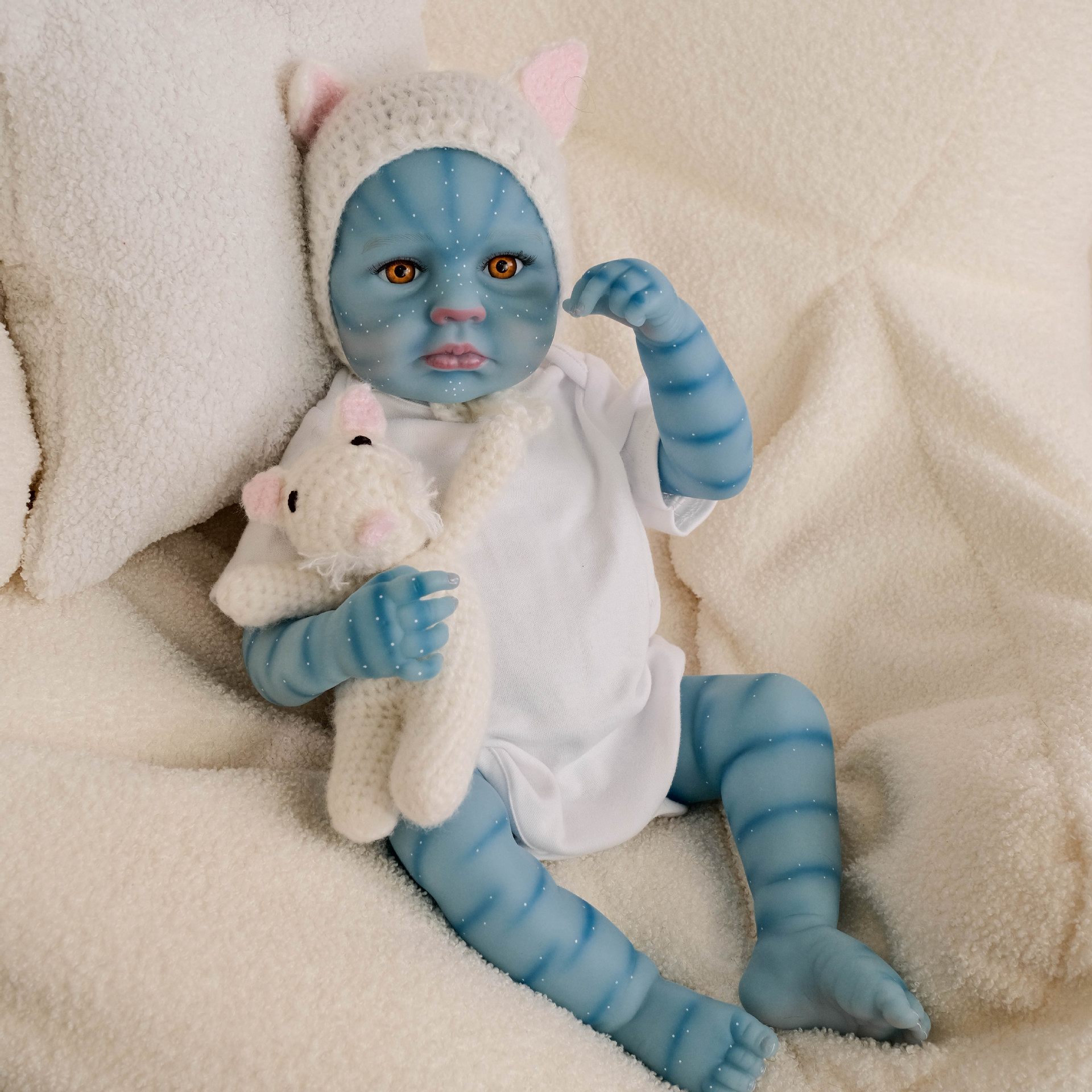 Muñeca de simulación de muñeca de simulación de manga corta LouLou awake avatar de manga corta de 19 pulgadas