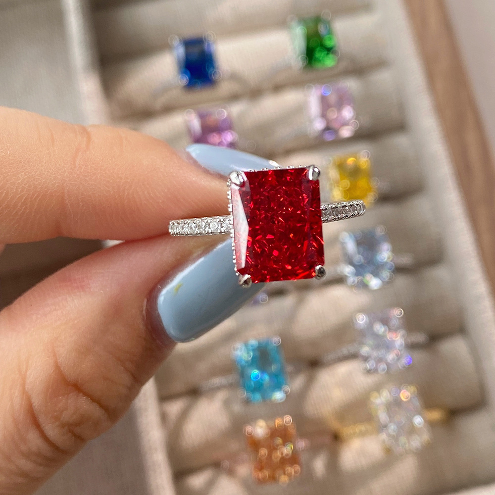 10g Weight Zircon Inlay Material Rings Classification 6, 9 Ring Size 1 Piece Quantity Holiday, Daily Occasion 925 Sterling Silver Material Geometric Pattern Women's Gender Plating Design Elegant, Luxurious, Simple Style Style 925 Sterling Silver Zircon Geometric Rings 14