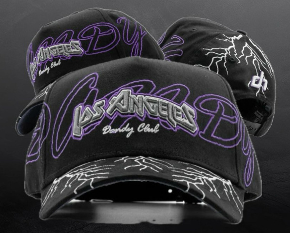 Dandy Hats LA Dandy Club Purple Storm Cap Black