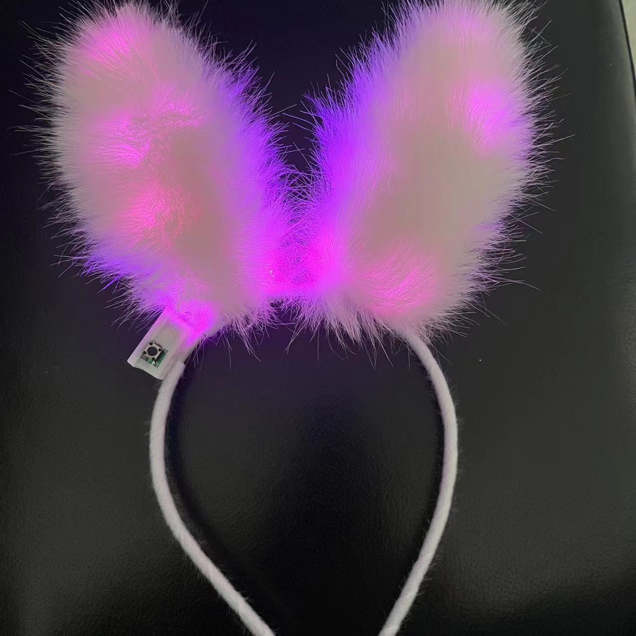 Bar espectáculo atmósfera props luminoso peluche orejas de gato accesorios de cabello zorro bandas de cabello mercado nocturno accesorios de fiesta de suministro
