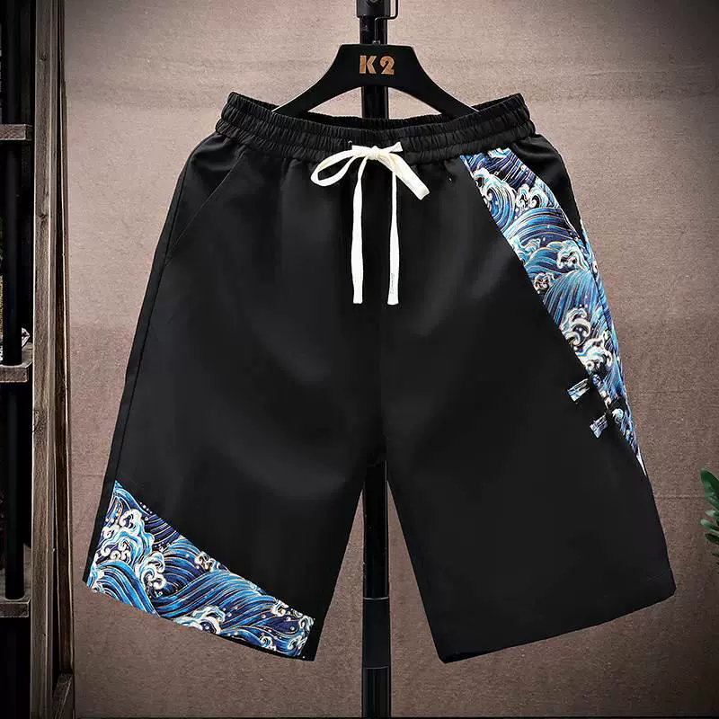 Мужские спортивные летние шорты, универсальные штаны, китайский стиль, oversized, плюс размер