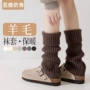 保暖加厚秋冬季白色中筒袜