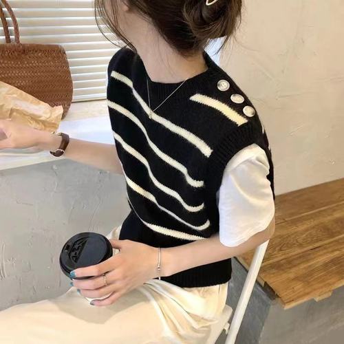 纯色编织格纹毛衣外套女慵懒风短款宽松早秋外穿上衣女士针织开衫详情30