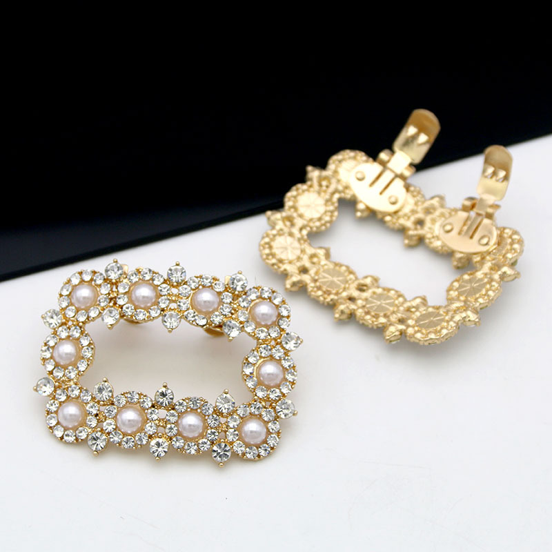 国境を越えたハイヒールアクセサリー、正方形のパールシューフラワー、取り外し可能なシューバックル、ラインストーン、ブライダルシューズ、革靴の装飾品卸売