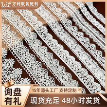 厂家批发白色牛奶丝刺绣花边蕾丝辅料diy涤纶蕾丝边服装袖口装饰