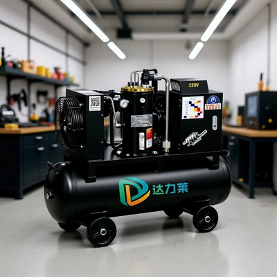 Dali Lai Mobile Screw Air Compressor Permanent Magnet Variable Frequency High-Pressure Air Pump Real Stone Paint 220V Mobile Compressor