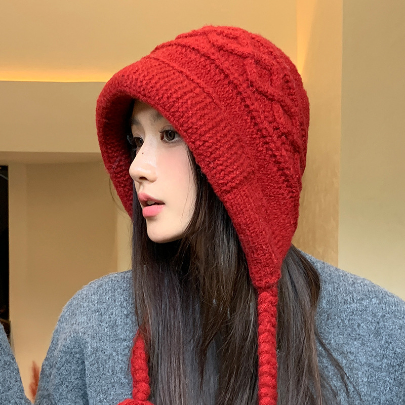韩版氛围感秋冬季帽子女款时尚百搭针织毛线帽显脸小巴拉克拉法帽|undefined