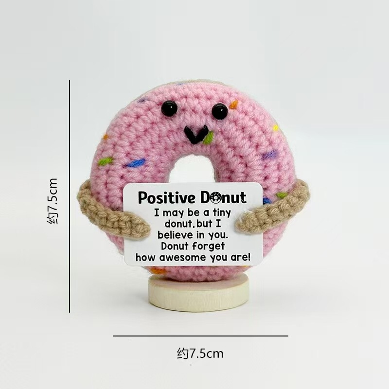 跨境亚马逊热销新品可爱Positive Crochet Cat 钩针小猫积极玩偶|undefined