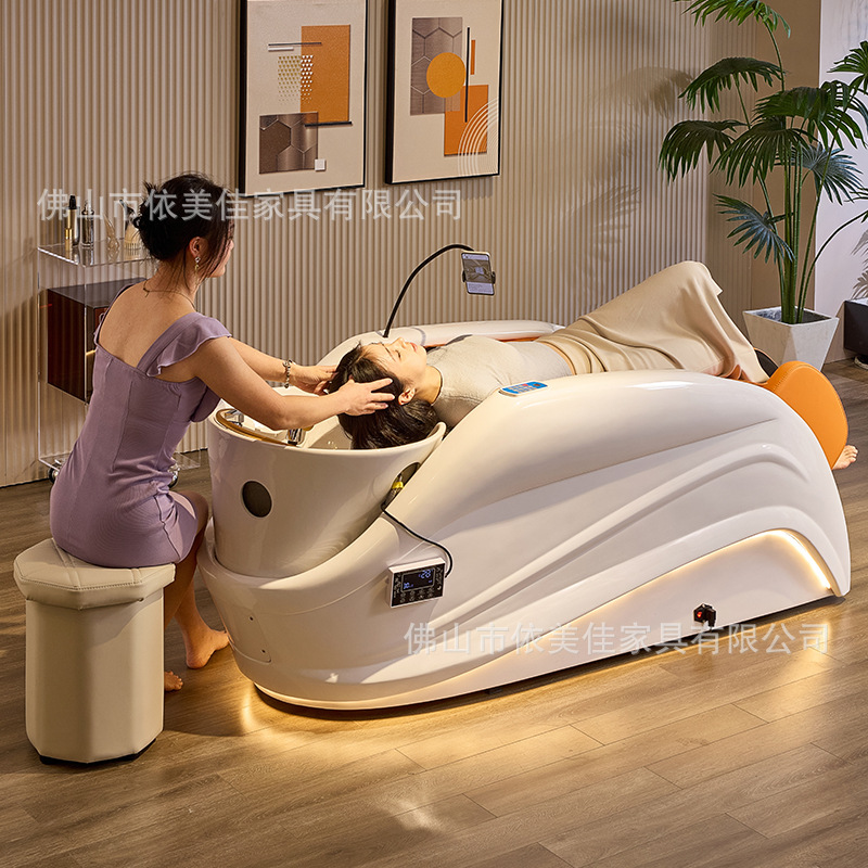 Máquina de masaje eléctrica automática para lavar el cabello para salón de peluquería especial enjuague salón de peluquería fumigación agua circulación salida de masaje