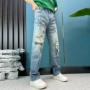 新款高档春季手绘牛仔裤