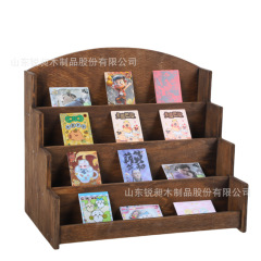 木质展示架明信片儿童绘本收纳架桌面信邮件杂志多层收纳置物架