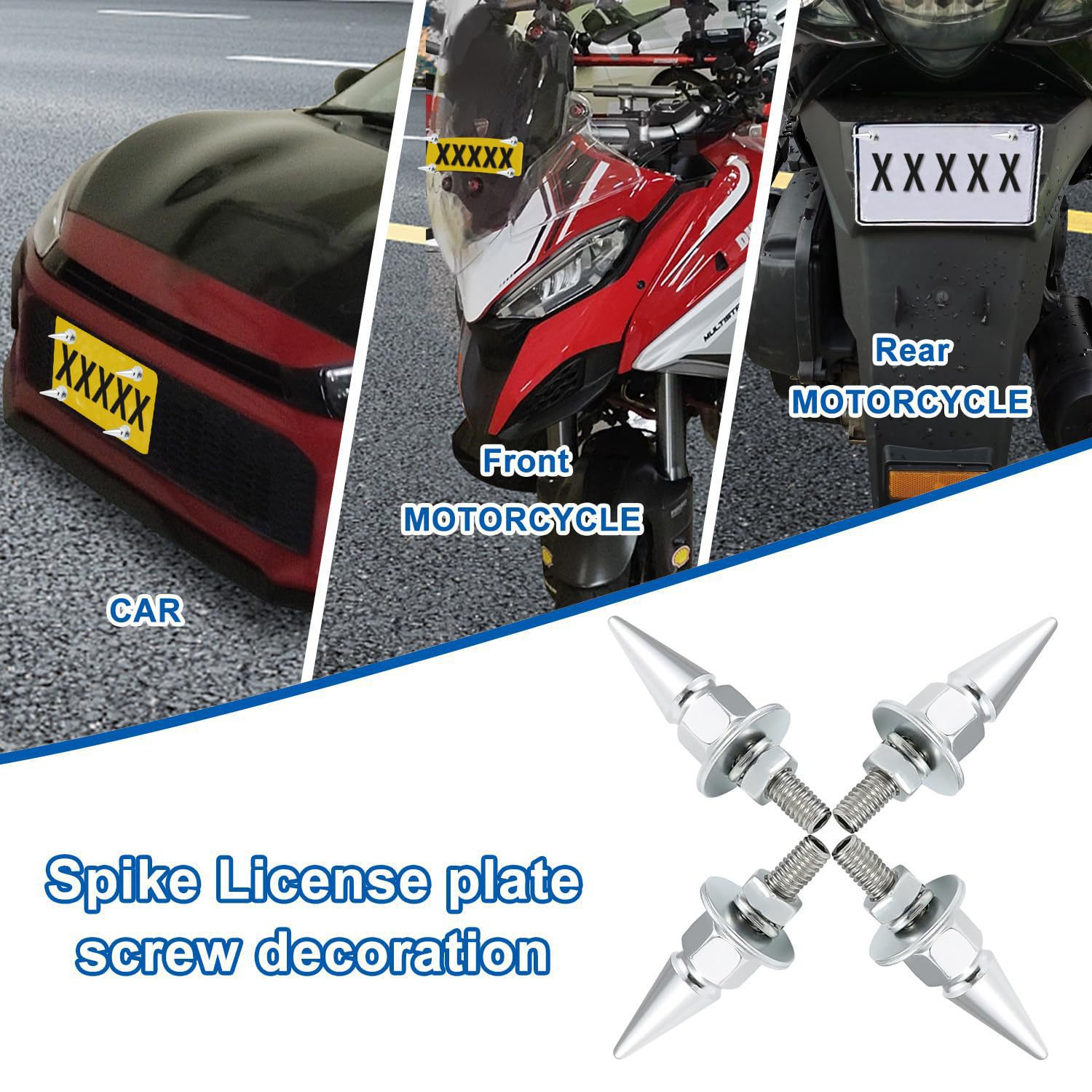 Nuove viti esagonali a punta, serie M6, filettatura universale per tutti i modelli di auto, portatarga, cross-border_voghion.com