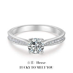 Cross-border tremolo fast hand online red live broadcast of eight hearts and eight arrows imitation moissanite classic four claws 1 karat princess diamond ring female