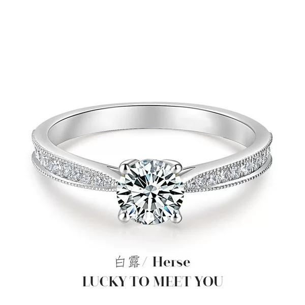 Cross-border tremolo fast hand online red live broadcast of eight hearts and eight arrows imitation moissanite classic four claws 1 karat princess diamond ring female