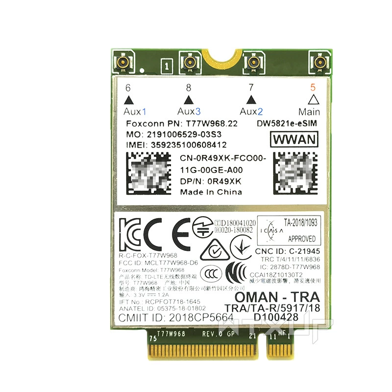 Suitable for Dell 7300 7400 7400 7740 7210 4G module T77W968 DW5821E