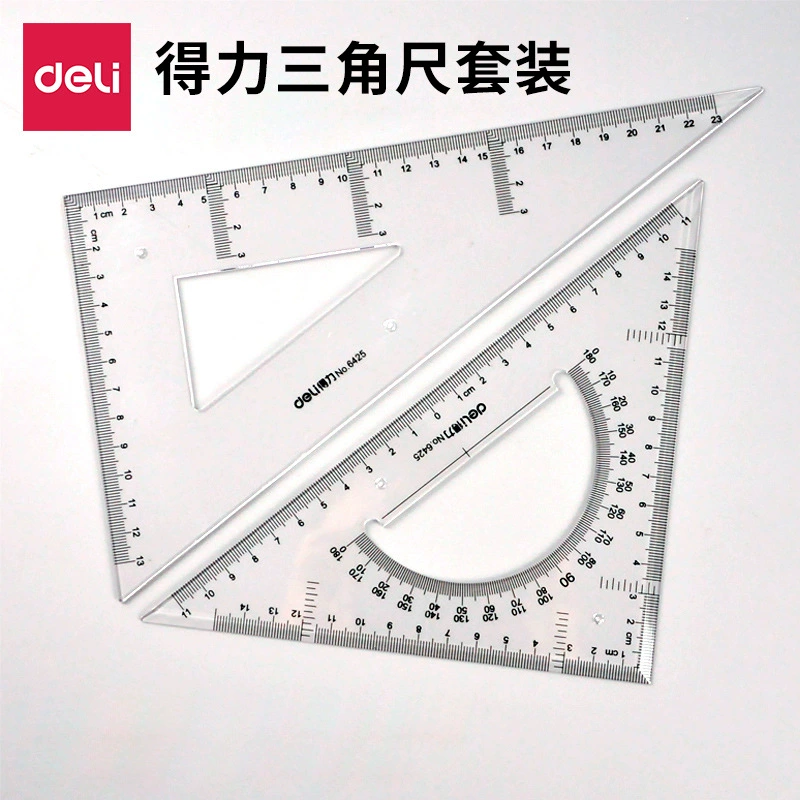 Plastic stationery, transparent set, 23cm, wholesale