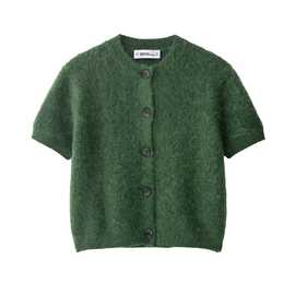 2025欧美风秋女装绿色宽松休闲短袖针织衫  6871