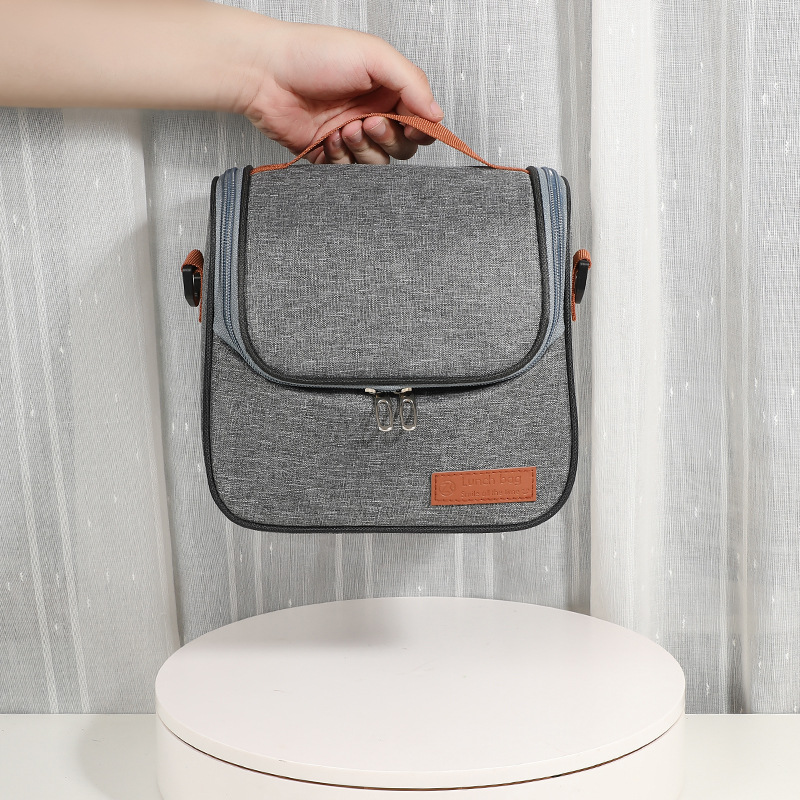 Bolsa aislante engrosada catiónica portátil, bolsa de picnic de aislamiento de papel de aluminio cruzado, bolsa de viaje con comida para el trabajo y la escuela