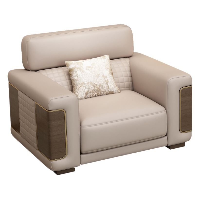 Meeting Room reception sofa VIP room rest area business meeting simple genuine leather light luxury negotiation single seat combination
