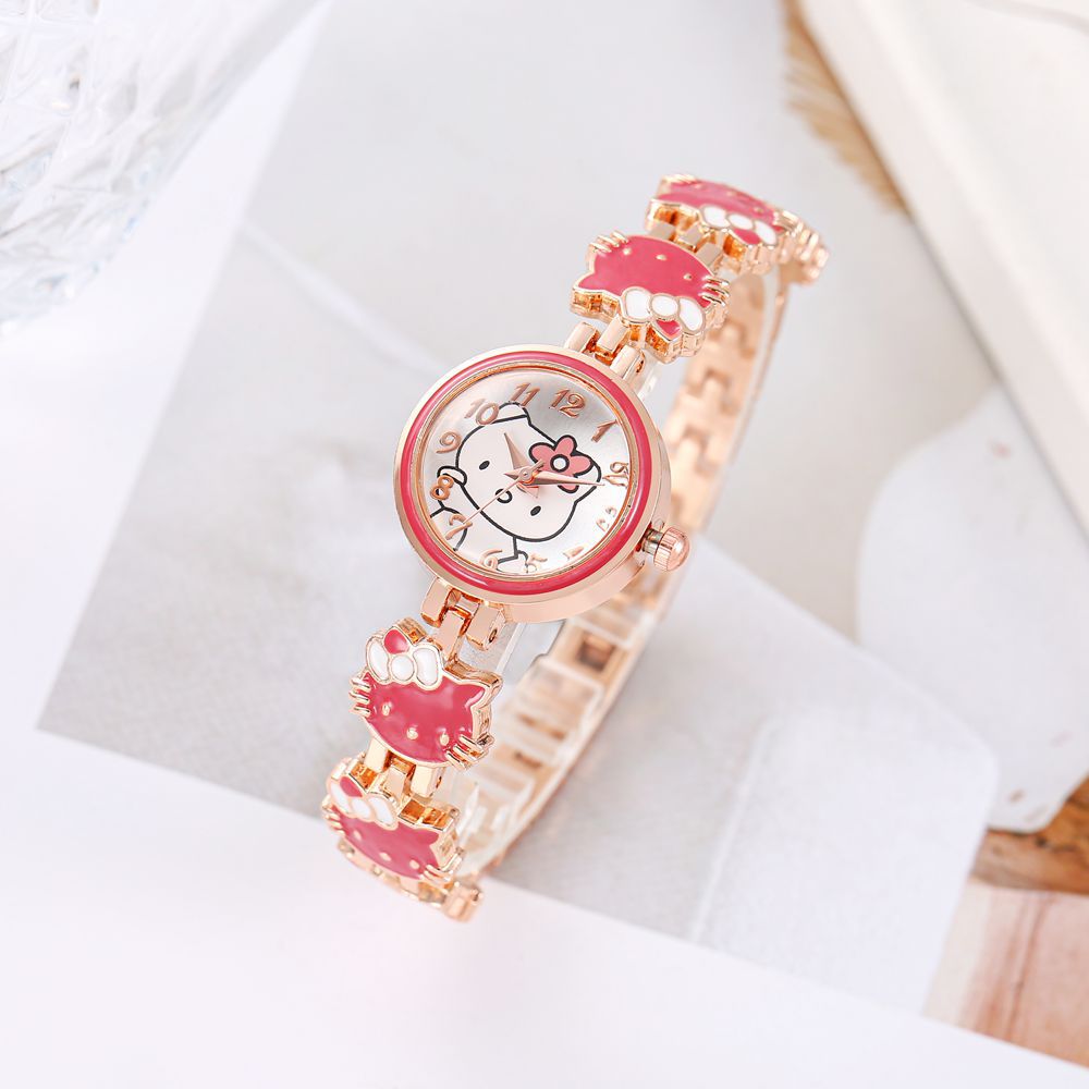 Nueva moda reloj de gato temperamento de mujer linda pulsera de cinturón de acero reloj reloj de cuarzo electrónico para mujer y estudiante
