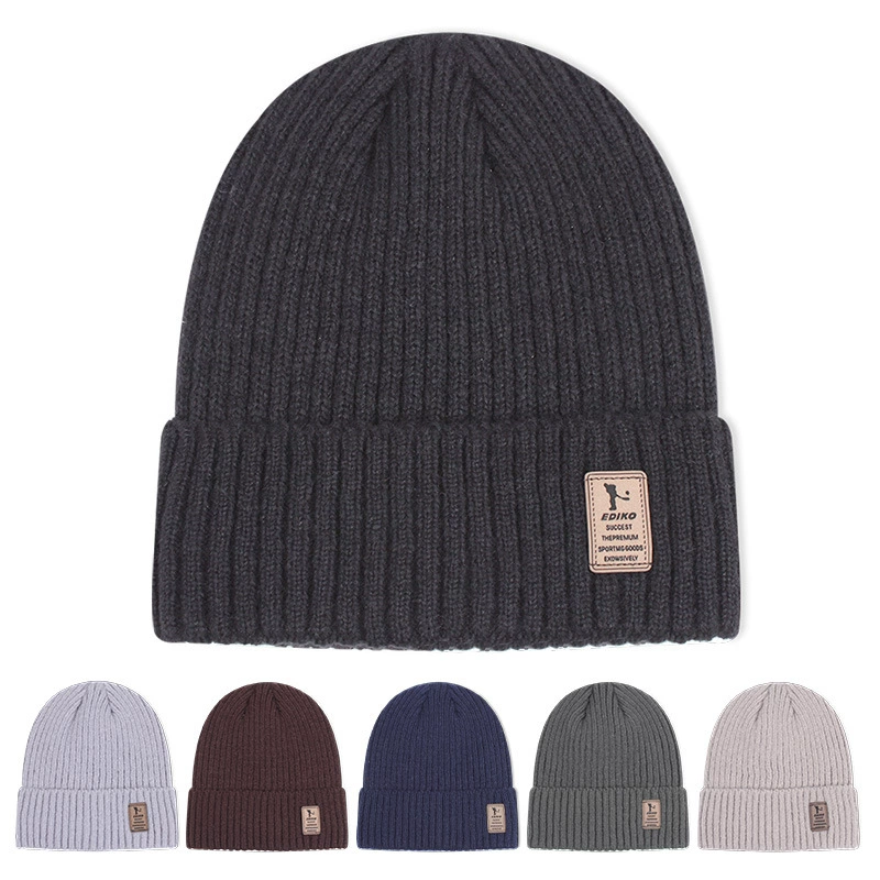 Зимняя мужская шерстяная шапка плюс бархатная толстая вязаная шапка молодежная защита уха теплая холодостойкая шляпа на открытом воздухе лыжная шапка