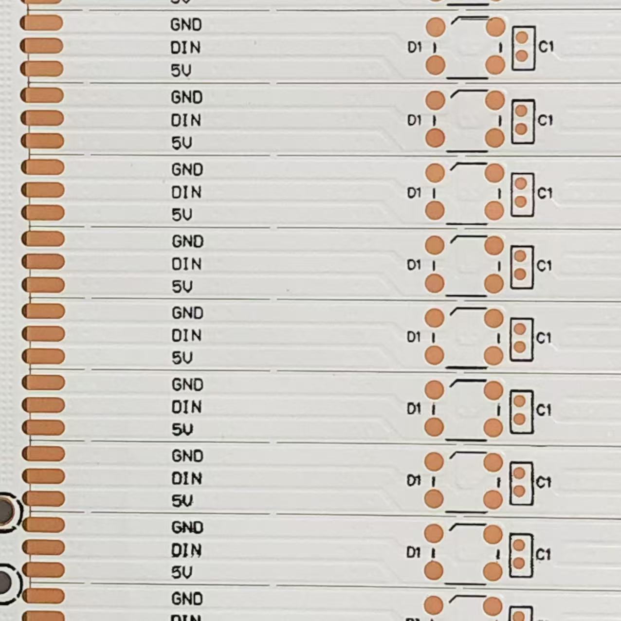 FPC柔性线路板5050内置IC 5V 9灯/条 395*6MM 1D1电容 0603电容